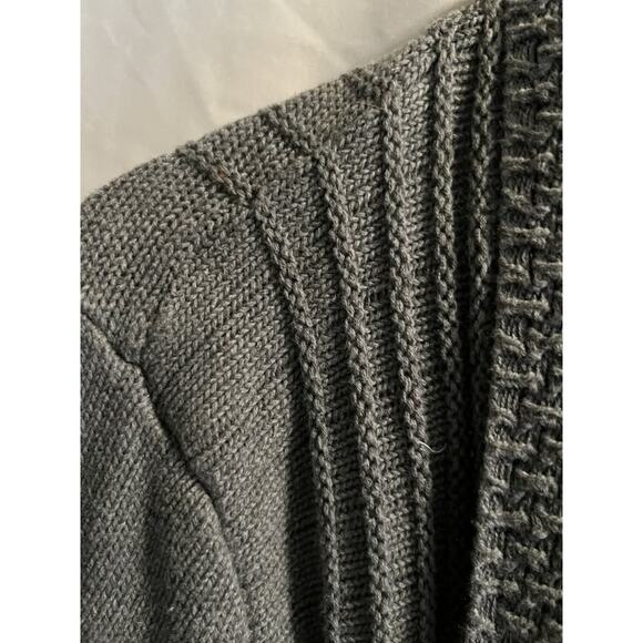 BOLD ELEMENTS Large Open Front Cardigan Side Slits Light Weight Heathered Gray - Picture 6 of 10